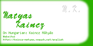 matyas kaincz business card